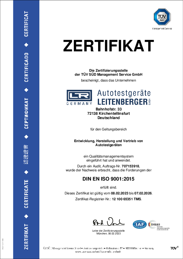 ISO Zertifikat DIN EN ISO 9001:2015