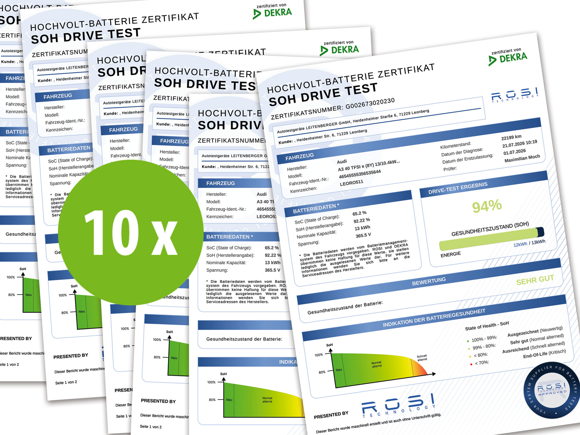Contingente di prova: 10 test sulle batterie “Drive Test” con misurazione dinamica e certificato SoH della batteria