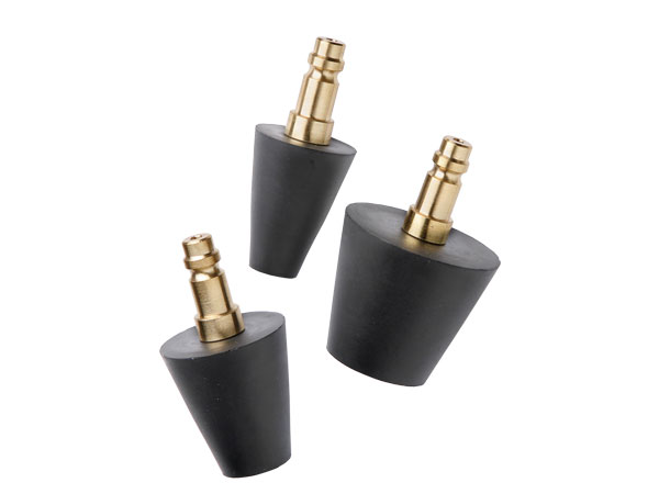 Set of rubber cones with adapters